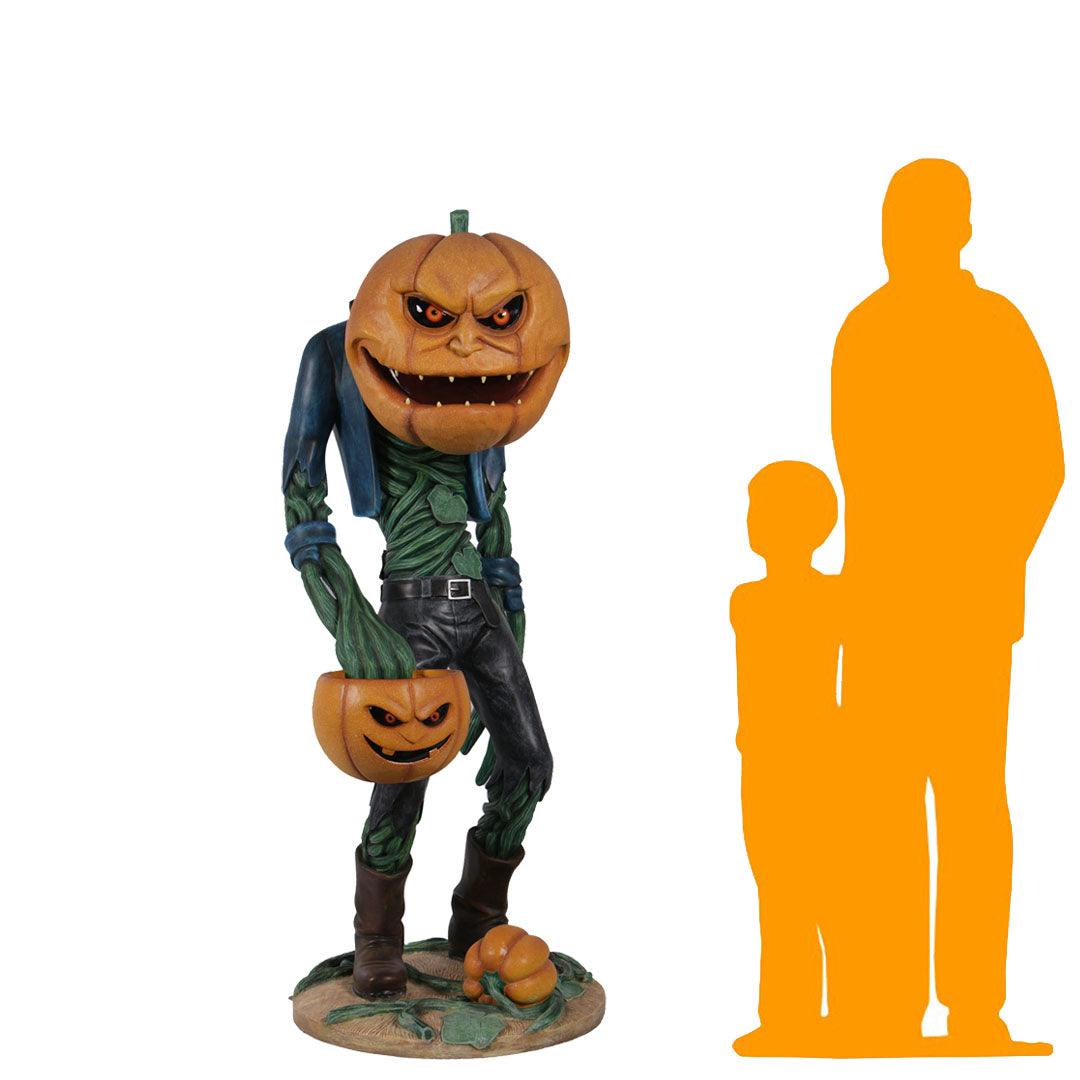 Scary Pumpkin Man Life Size Statue