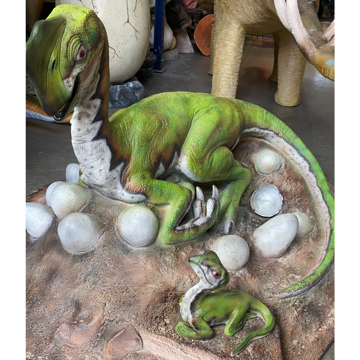 Oviraptor Dinosaur Nest Statue