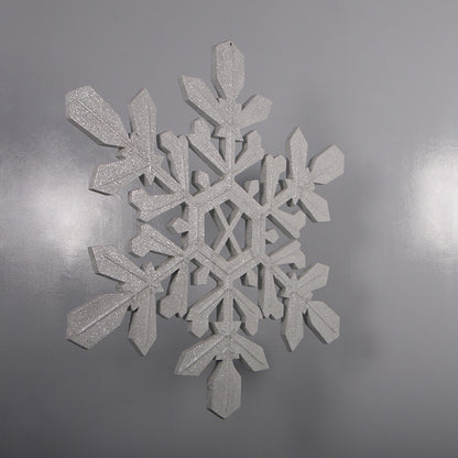 Large Silver Snowflake Statue