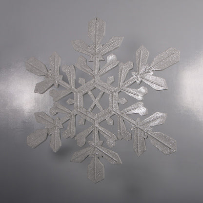 Large Silver Snowflake Statue