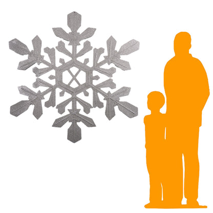 Large Silver Snowflake Statue