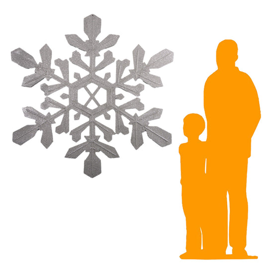 Large Silver Snowflake Statue