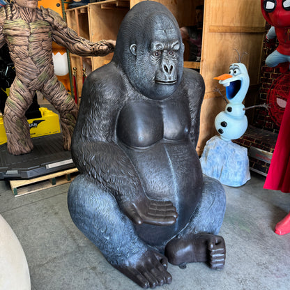 Large Silver Back Gorilla Statue