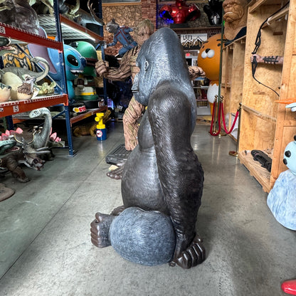 Large Silver Back Gorilla Statue