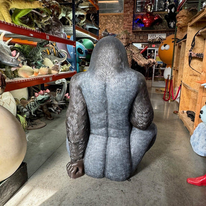 Large Silver Back Gorilla Statue