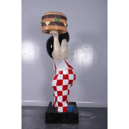 Large Boy With Hamburger Statue