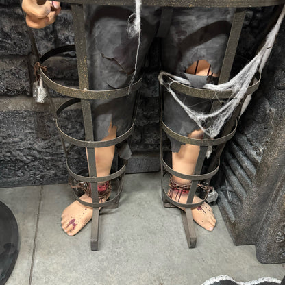 Tortured Man In Cage Life Size Statue