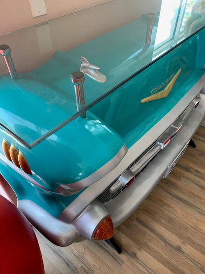 Turquoise Chevy Bar Life Size Statue