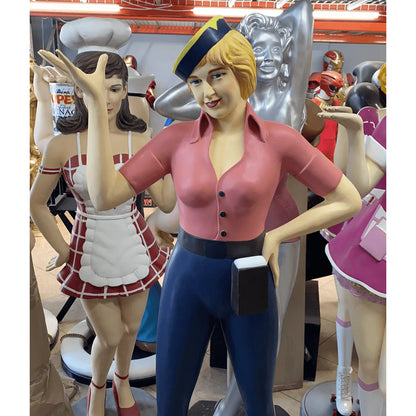 Car Hop Roller Skater Waitress Life Size Statue