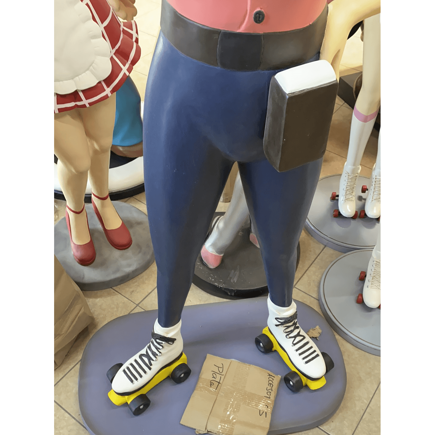 Car Hop Roller Skater Waitress Life Size Statue - LM Treasures Prop Rentals 