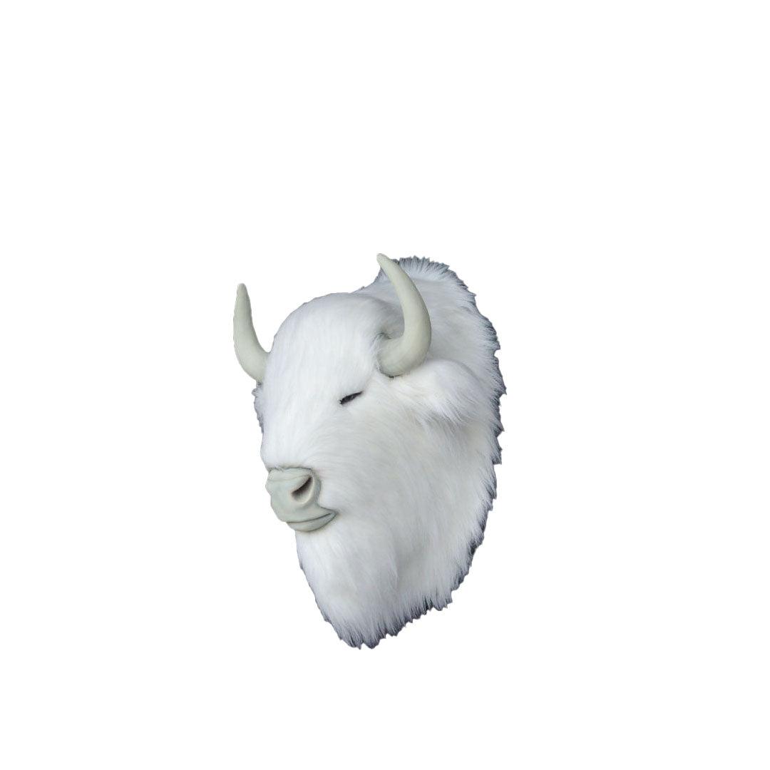 White Buffalo Head Life Size Statue - LM Treasures Prop Rentals 
