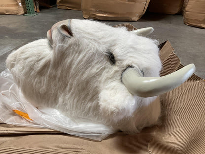 White Buffalo Head Life Size Statue