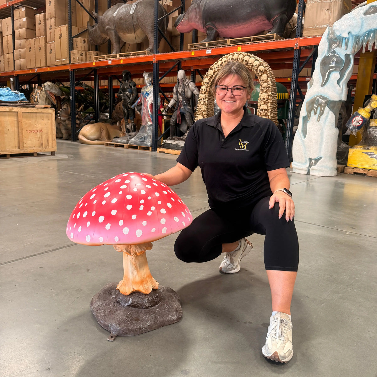 Pink Small Mushroom Over Sized Statue M0164P-2100-T