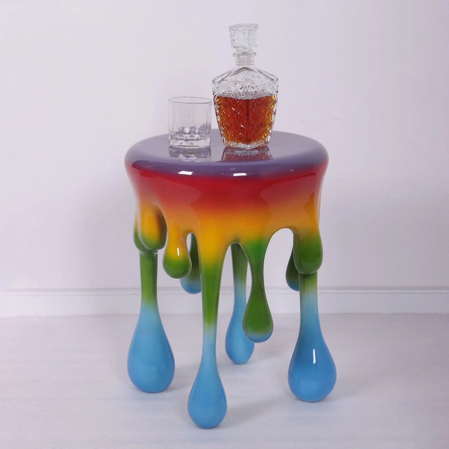 Rainbow Melting Drip Side Table Statue