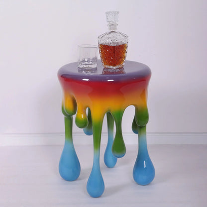 Rainbow Melting Drip Side Table Statue