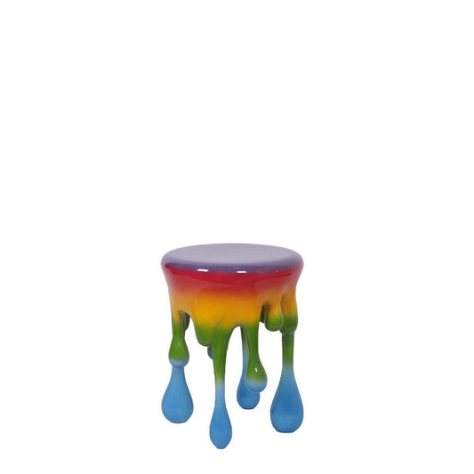 Rainbow Melting Drip Side Table Statue - LM Treasures Prop Rentals 