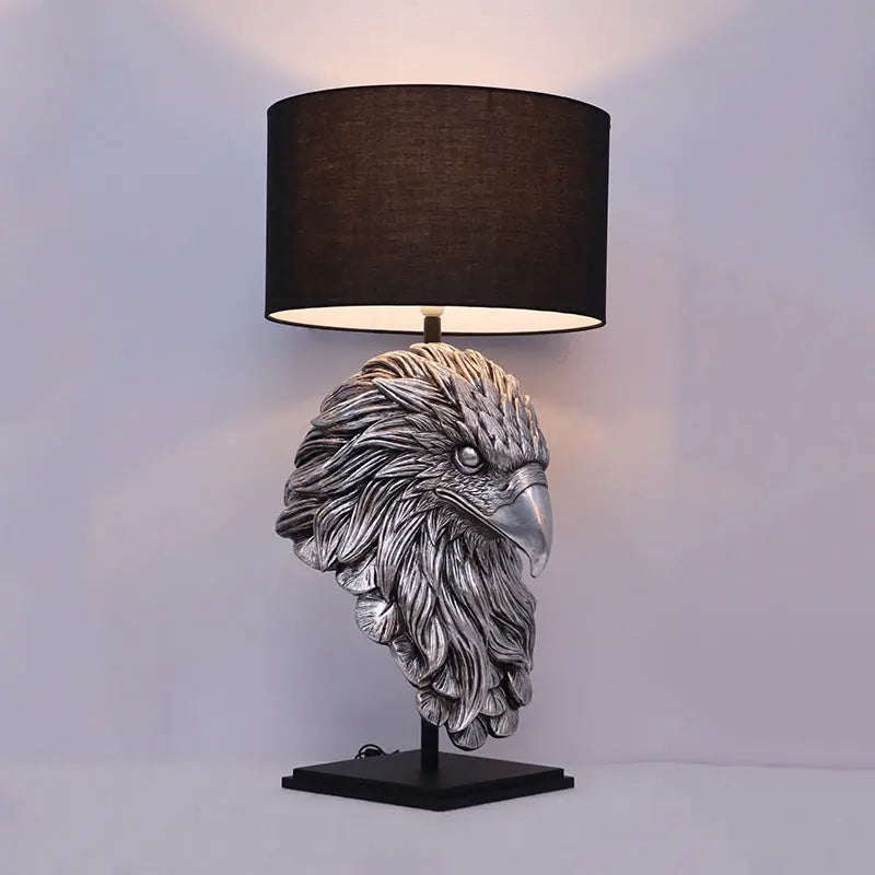 Silver Eagle Head Lamp Statue F0119-210033-H