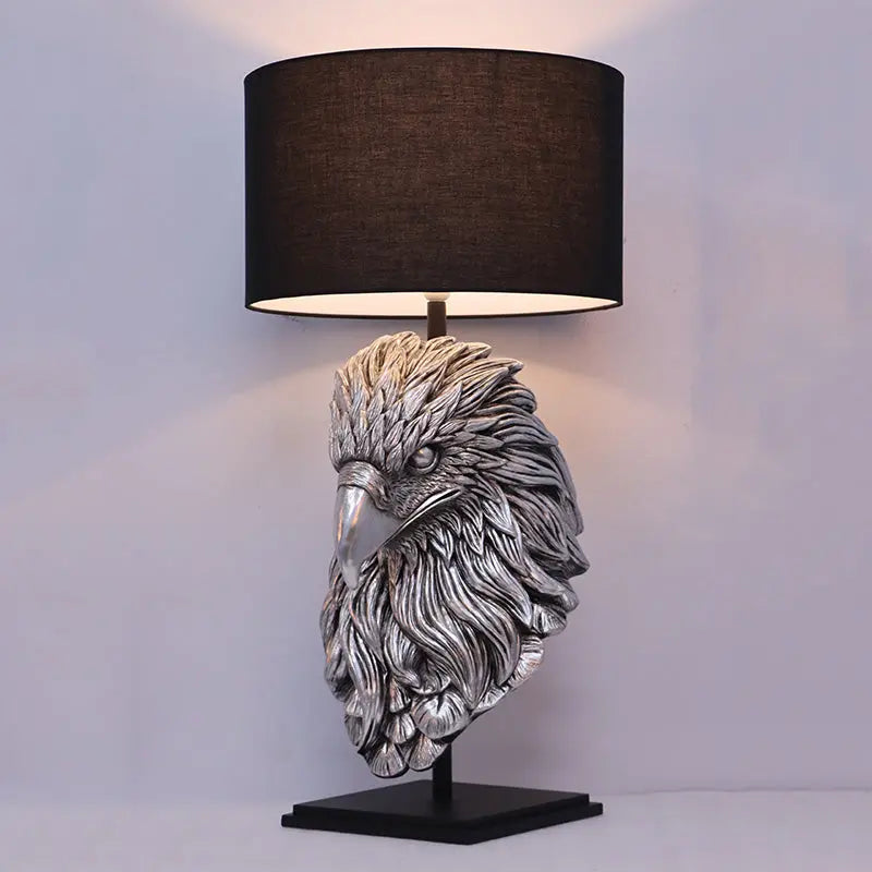 Silver Eagle Head Lamp Statue F0119-210033-H