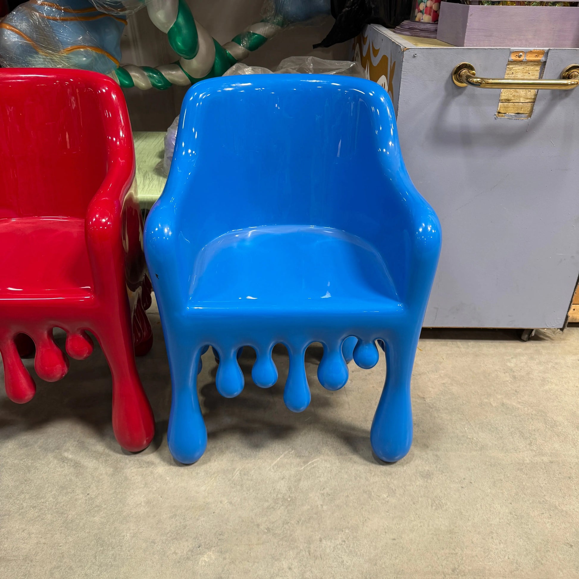 Blue Melting Drip Chair Statue F0196-210058B-H