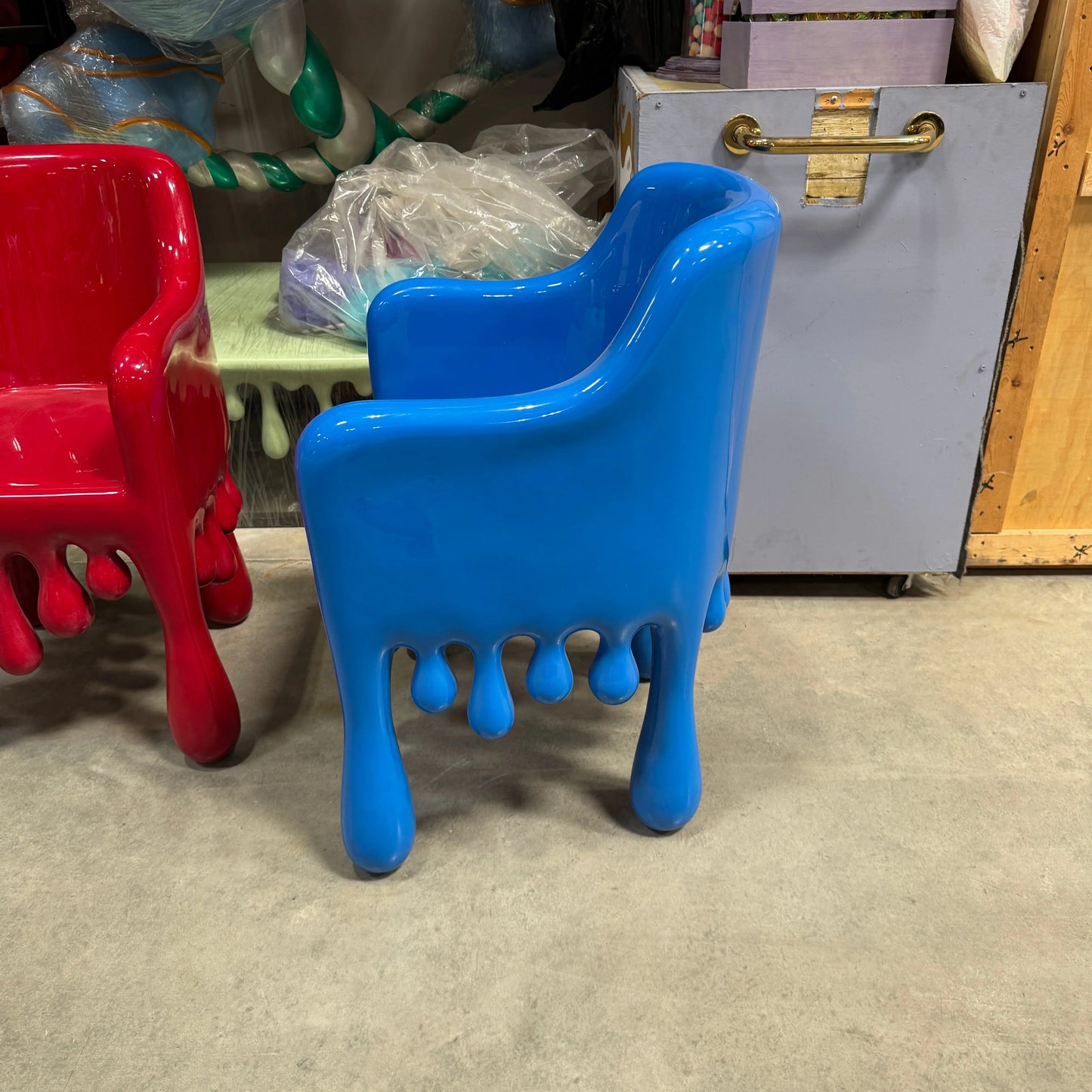 Blue Melting Drip Chair Statue F0196-210058B-H