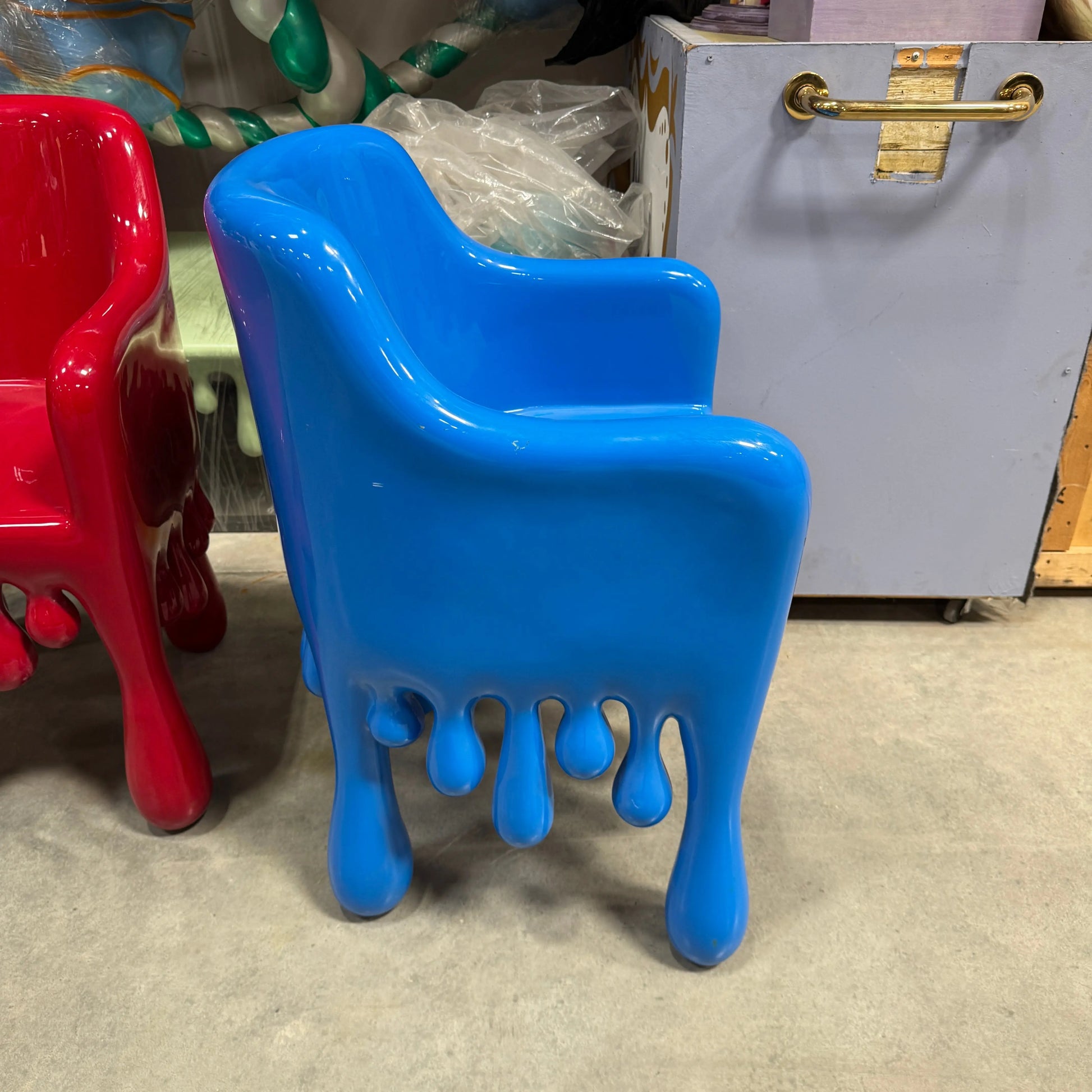 Blue Melting Drip Chair Statue F0196-210058B-H