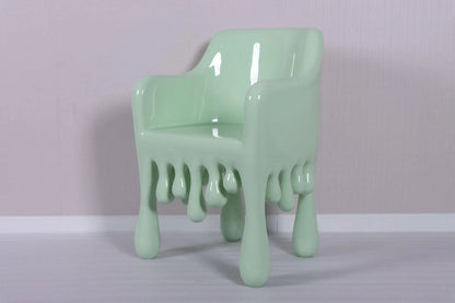 Mint Green Melting Drip Chair Statue