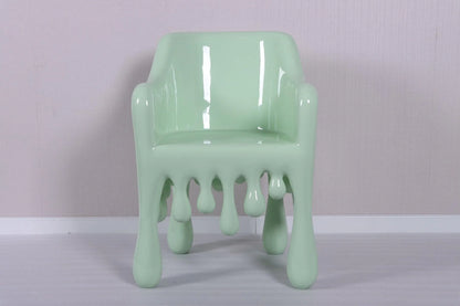 Mint Green Melting Drip Chair Statue