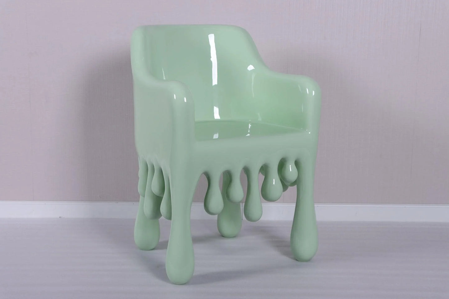 Mint Green Melting Drip Chair Statue