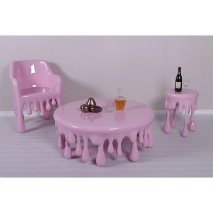 Pink Melting Drip Chair Statue