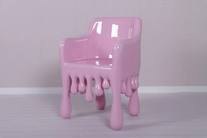 Pink Melting Drip Chair Statue