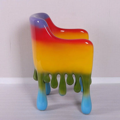 Rainbow Melting Drip Chair Statue