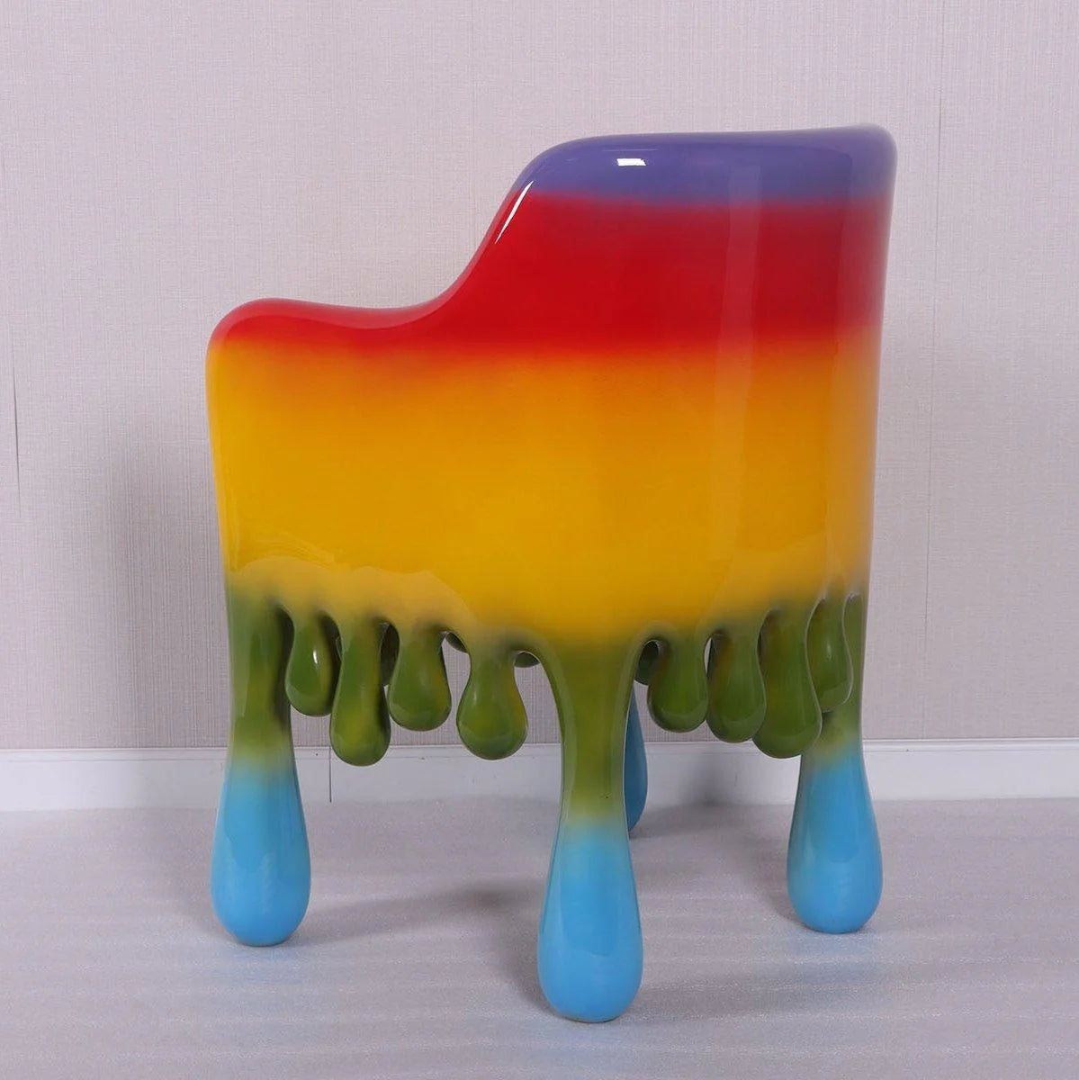 Rainbow Melting Drip Chair Statue