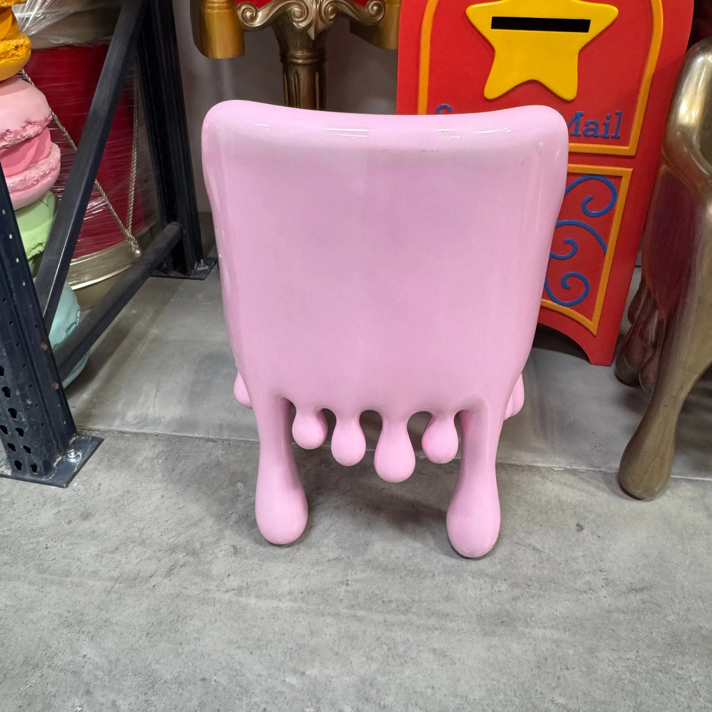 Pink Melting Drip Chair Statue F0196-210058P-H