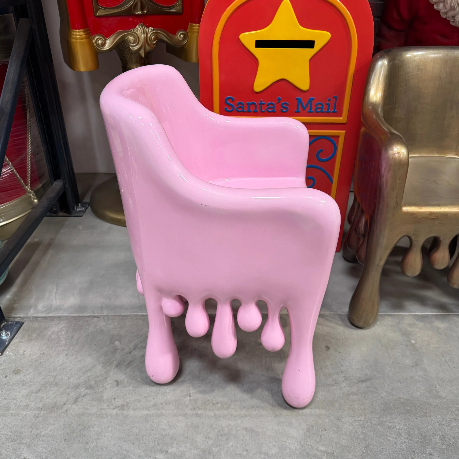 Pink Melting Drip Chair Statue F0196-210058P-H