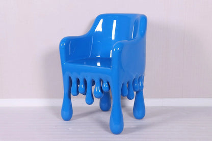 Blue Melting Drip Chair Statue