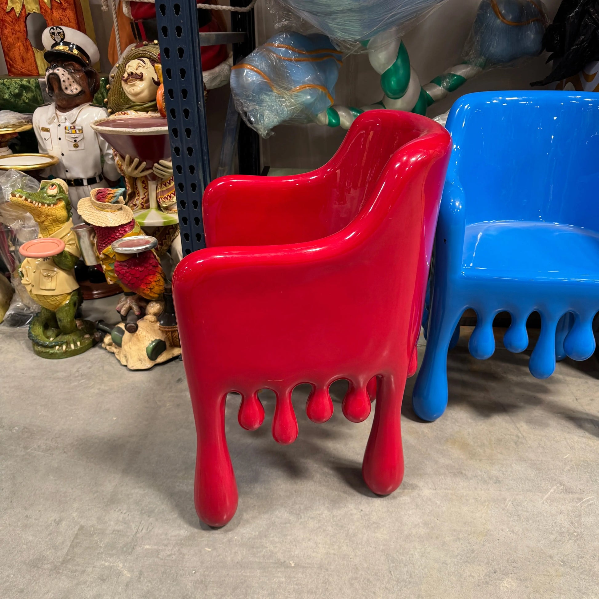Red Melting Drip Chair Statue F0196-210058R-H