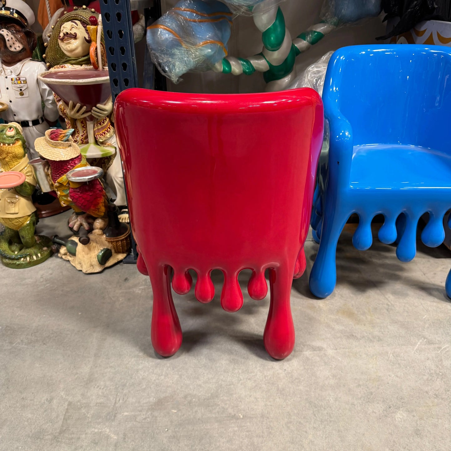 Red Melting Drip Chair Statue F0196-210058R-H