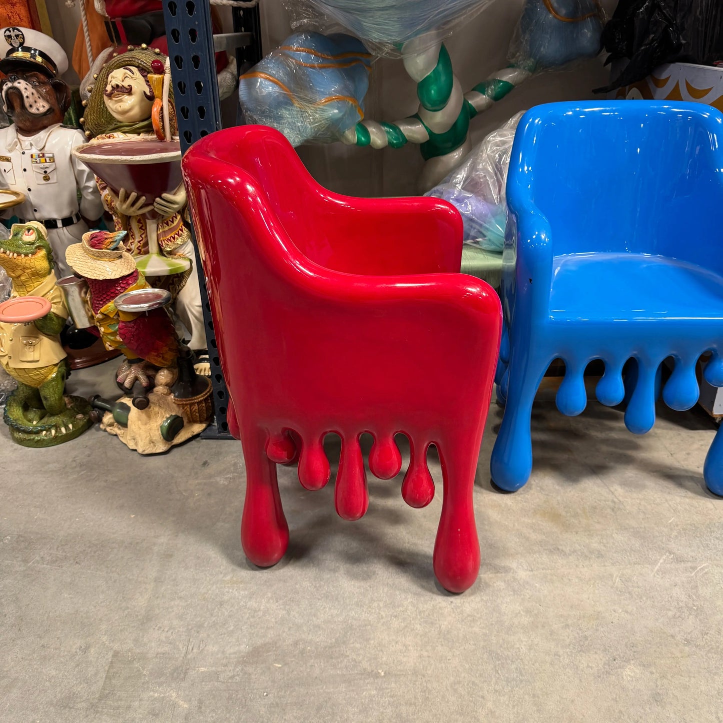 Red Melting Drip Chair Statue F0196-210058R-H