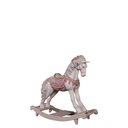Pink Romantic Rocking Horse Statue