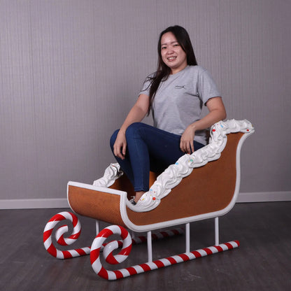 Candy Cane Sleigh Statue S0319-210108-H