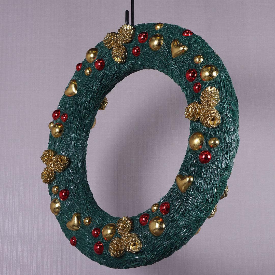 Hanging Christmas Wreath Statue - LM Treasures Prop Rentals 