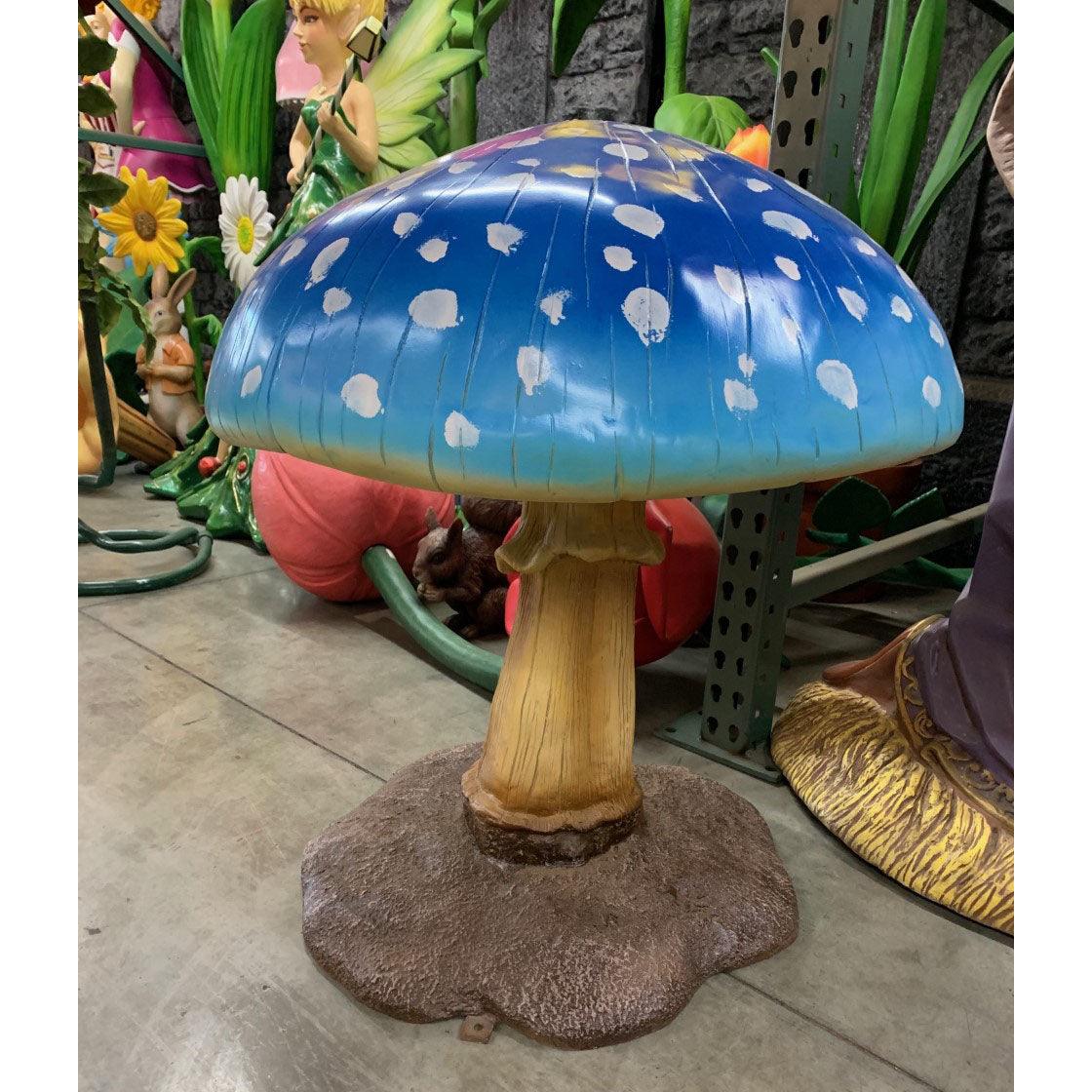 Medium Blue Mushroom Statue