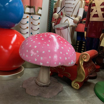 Medium Pink Mushroom Statue - LM Treasures Prop Rentals 