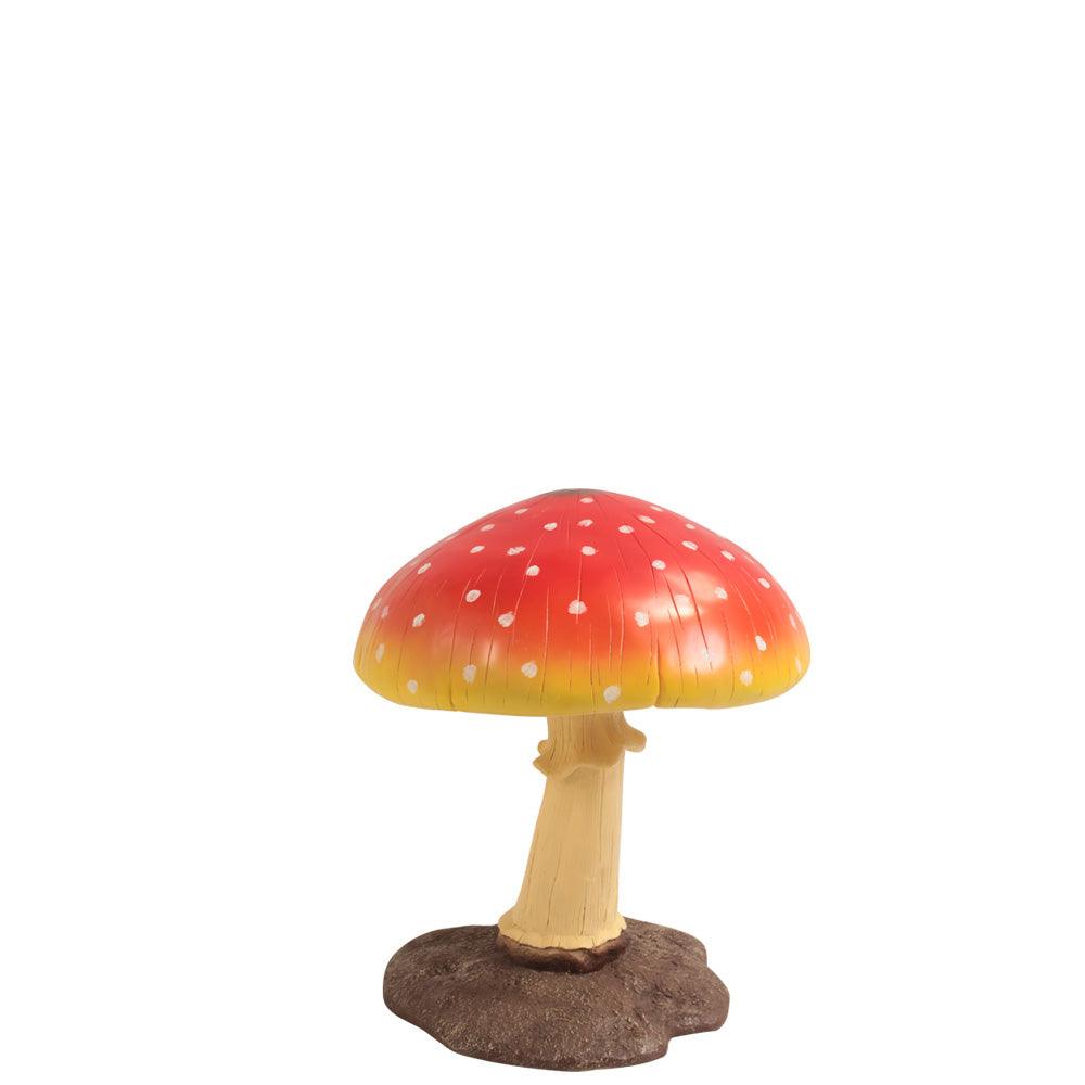 Medium Red Mushroom Statue - LM Treasures Prop Rentals 