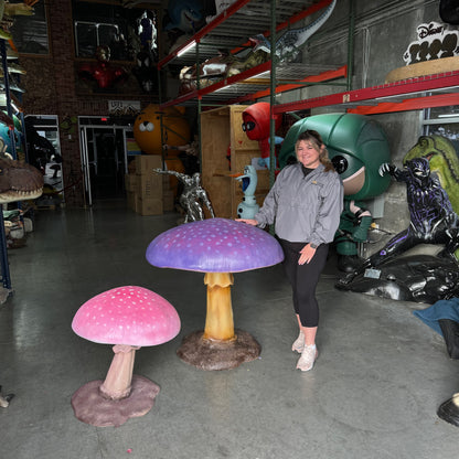 Large Purple Mushroom Statue