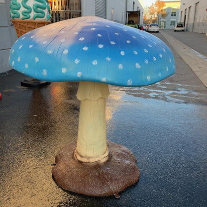Large Blue Mushroom Statue