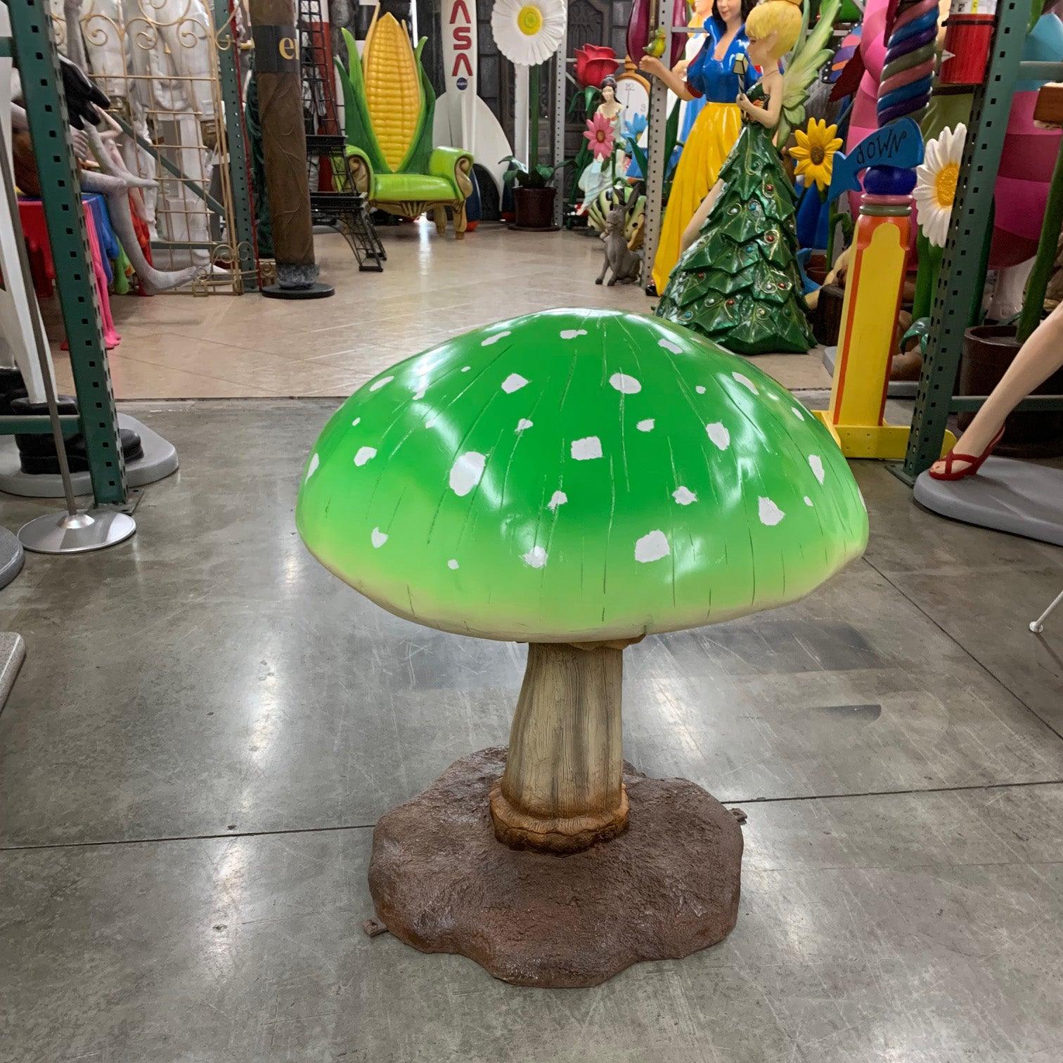 Medium Green Mushroom Statue - LM Treasures Prop Rentals 