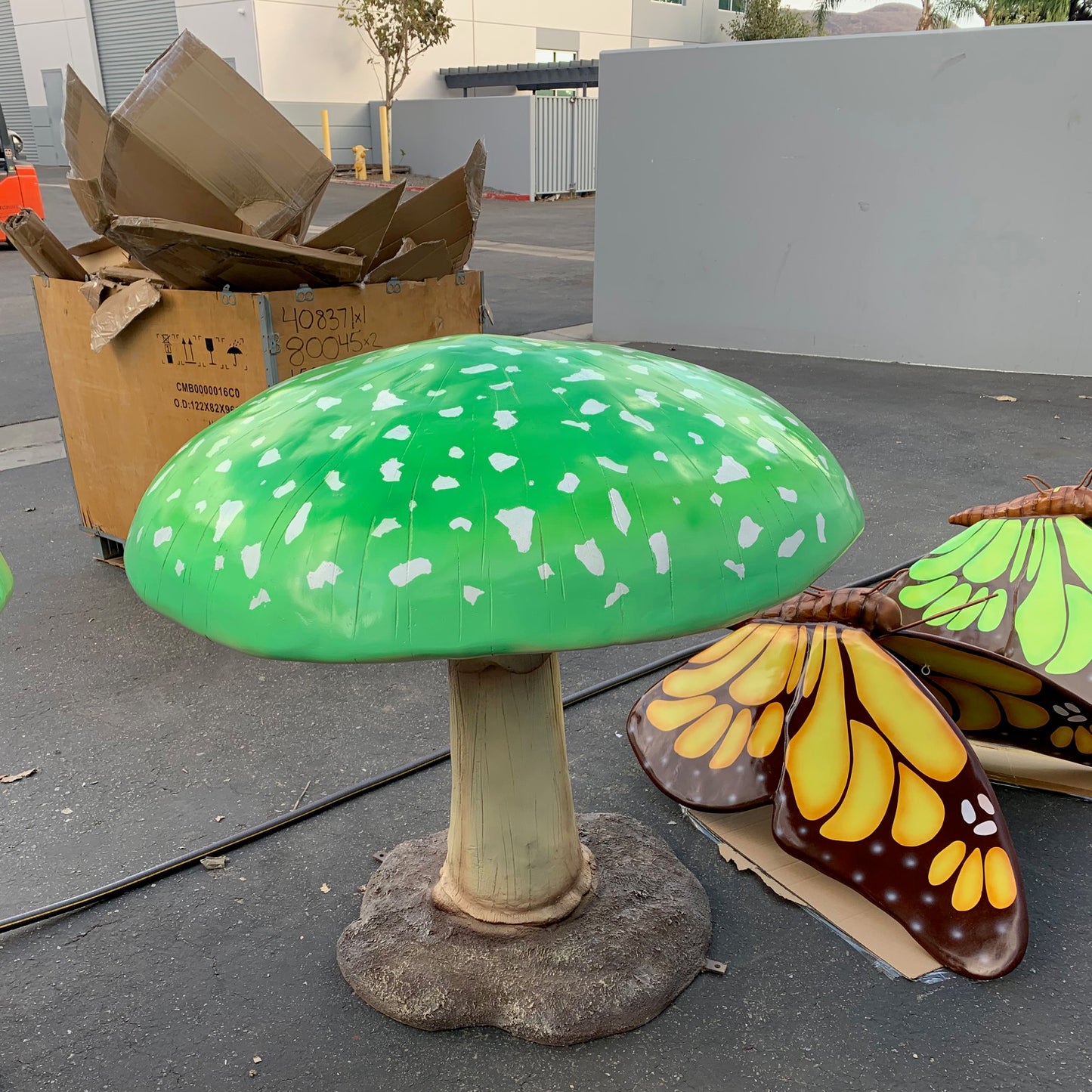 Large Green Mushroom Statue