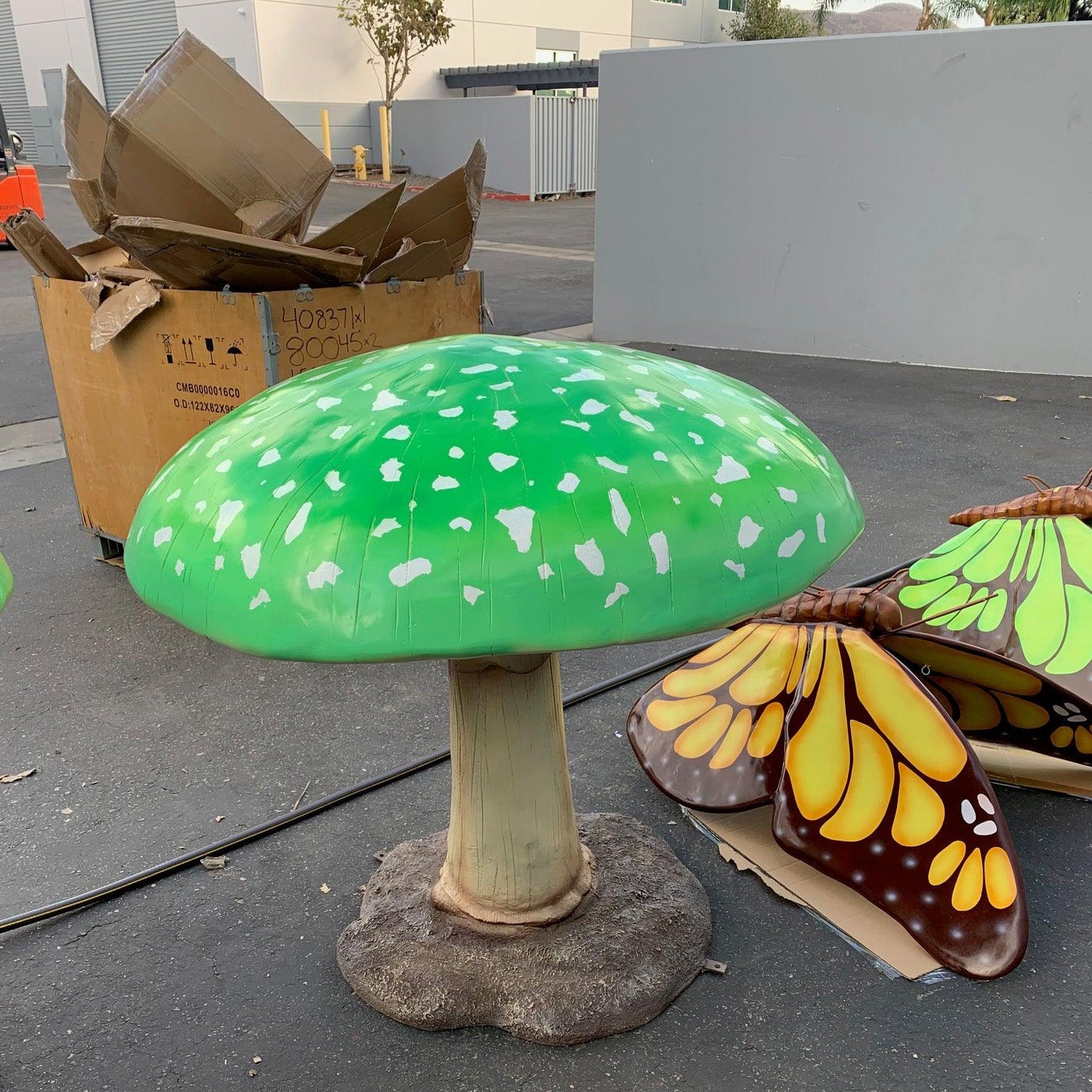 Large Green Mushroom Statue - LM Treasures Prop Rentals 