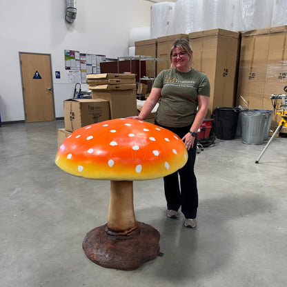 Large Orange Mushroom Statue M0166O-2102-T